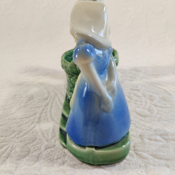 Vintage Ceramic Jack And Jill At The Wishing Well Flower Pot, Made In The USA - Picture 7 of 14